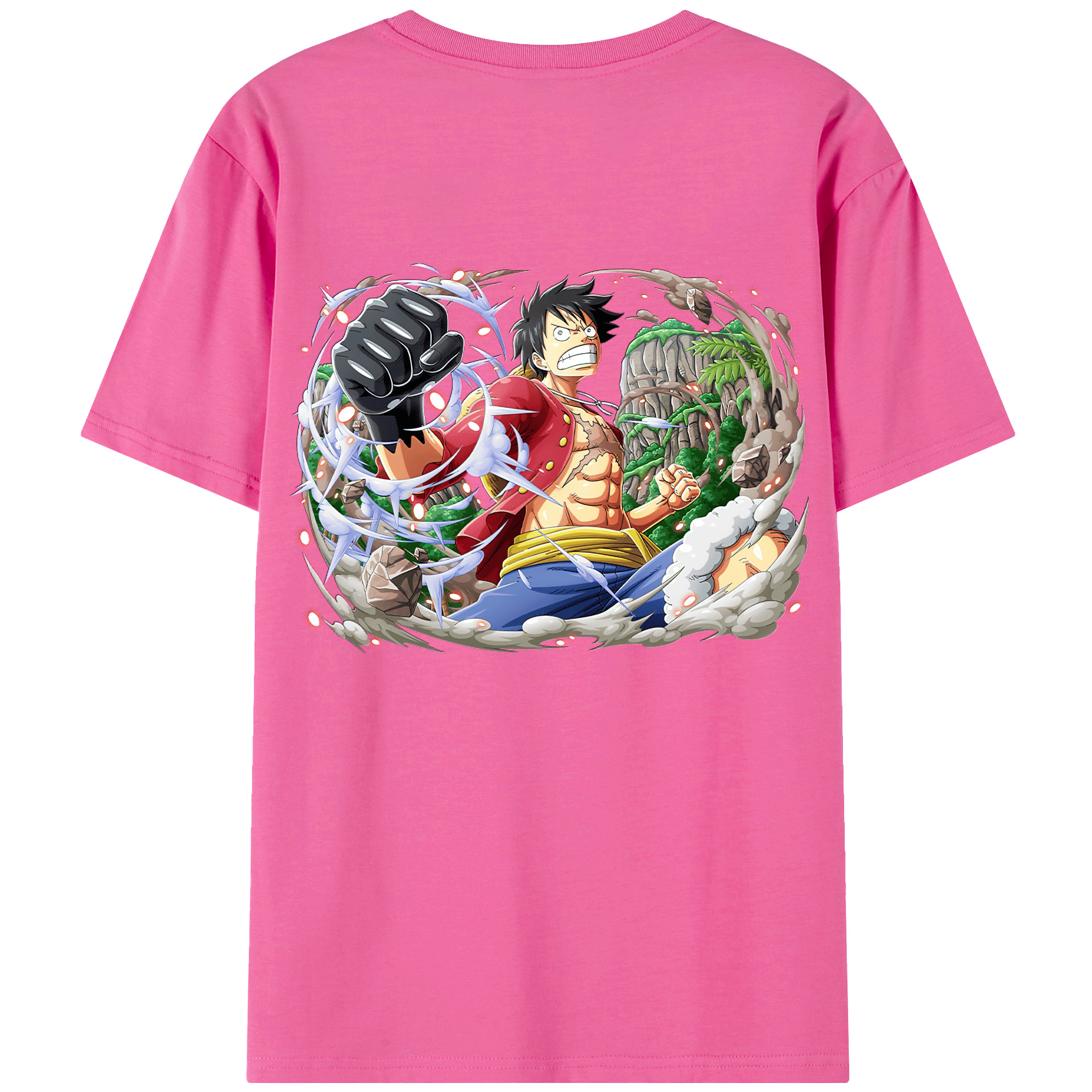 ワンピース モンキー・D・ルフィ ONE PIECE Monkey D. Luffy レディース半袖Tシャツ(バックプリント)